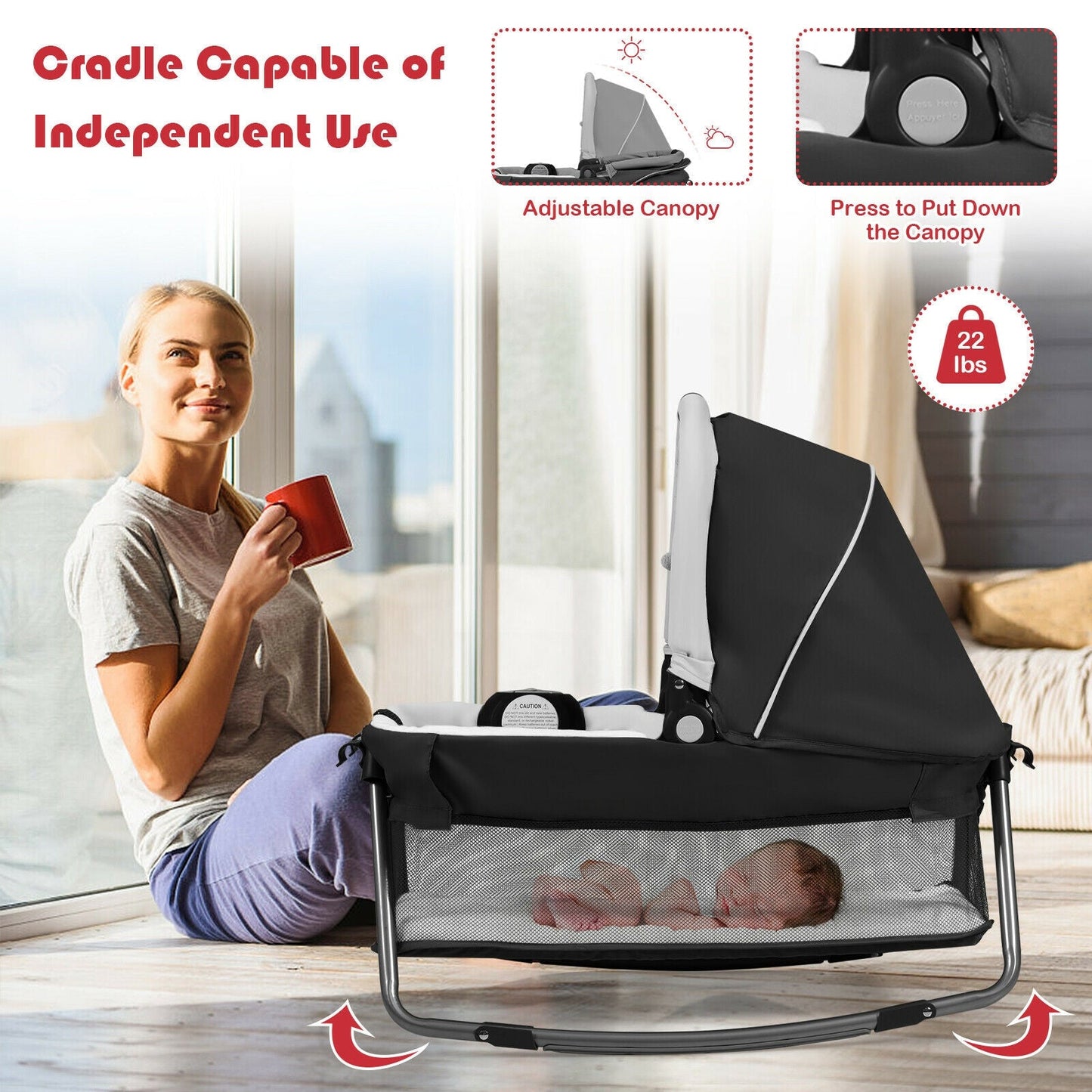 Parc de jeu portable convertible 4 en 1 avec jouets et musique - Rouge