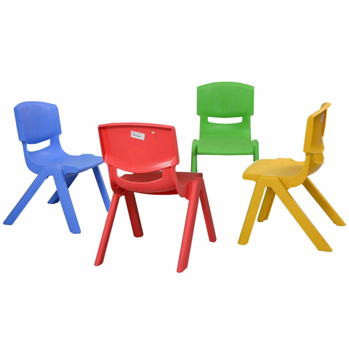 Chaises en plastique empilables colorées pour enfants - 4 pièces