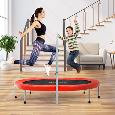 2-Person Foldable Mini Kids Fitness Rebounder Trampoline - Red