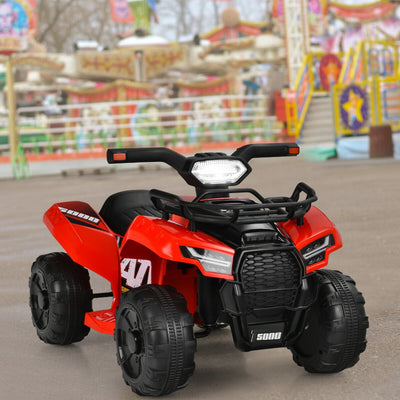 6V Kids ATV Quad Electric Ride On Car with LED Light - Red