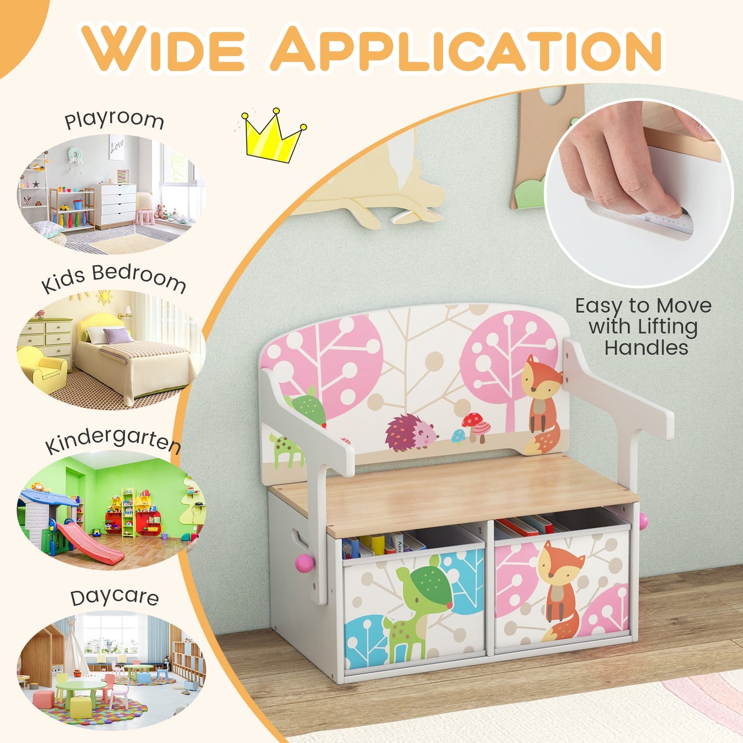 Banco de Actividades Convertible 3 en 1 para Niños con Almacenamiento - Blanco