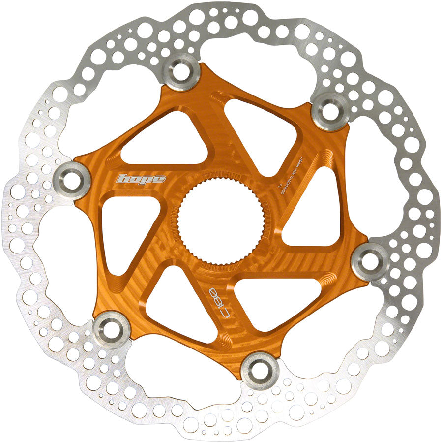 Rotore de frein à disque flottant Hope MTB Centre-Lock - 180mm Orange