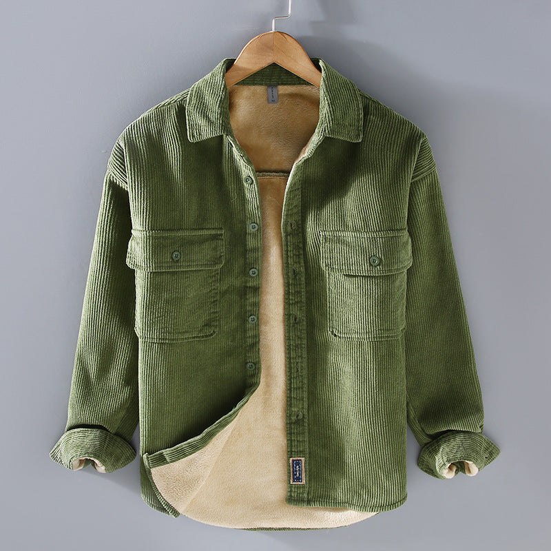 Men's Fleece Lined Casual Coat Shirt