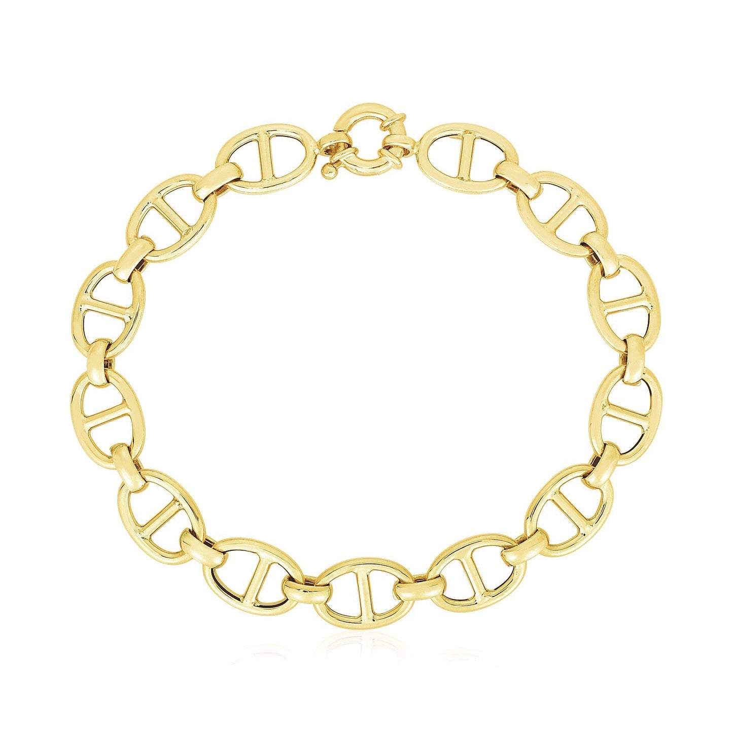 14k Yellow Gold High Polish Mariner Link Bracelet - 8.8mm