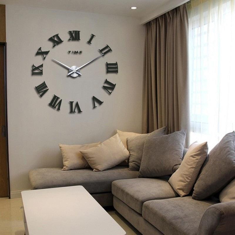 Reloj de Pared de Espejo Acrílico 3D - Diseño Moderno Sin Marco