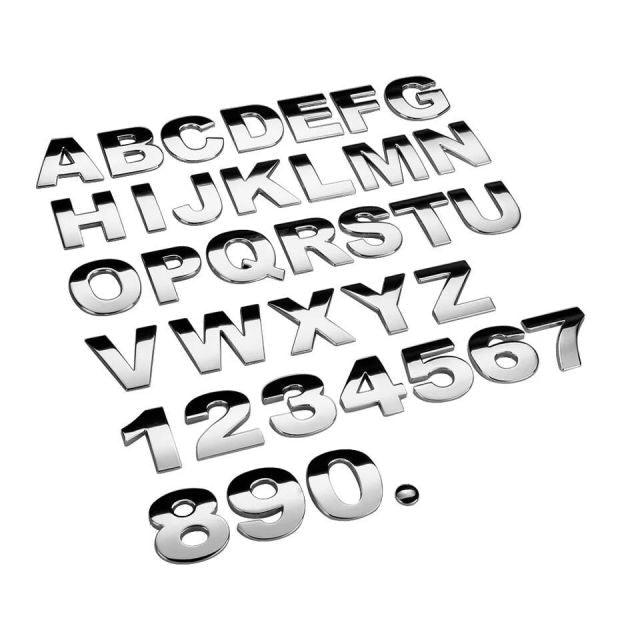Autocollants en métal 3D personnalisables - Alphabet premium
