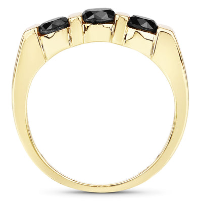 1.20 Carat Genuine Black Diamond Sterling Silver Ring