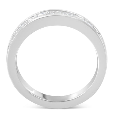 Women's 18K White Gold Princess Cut Diamond Band Ring - Size 6
