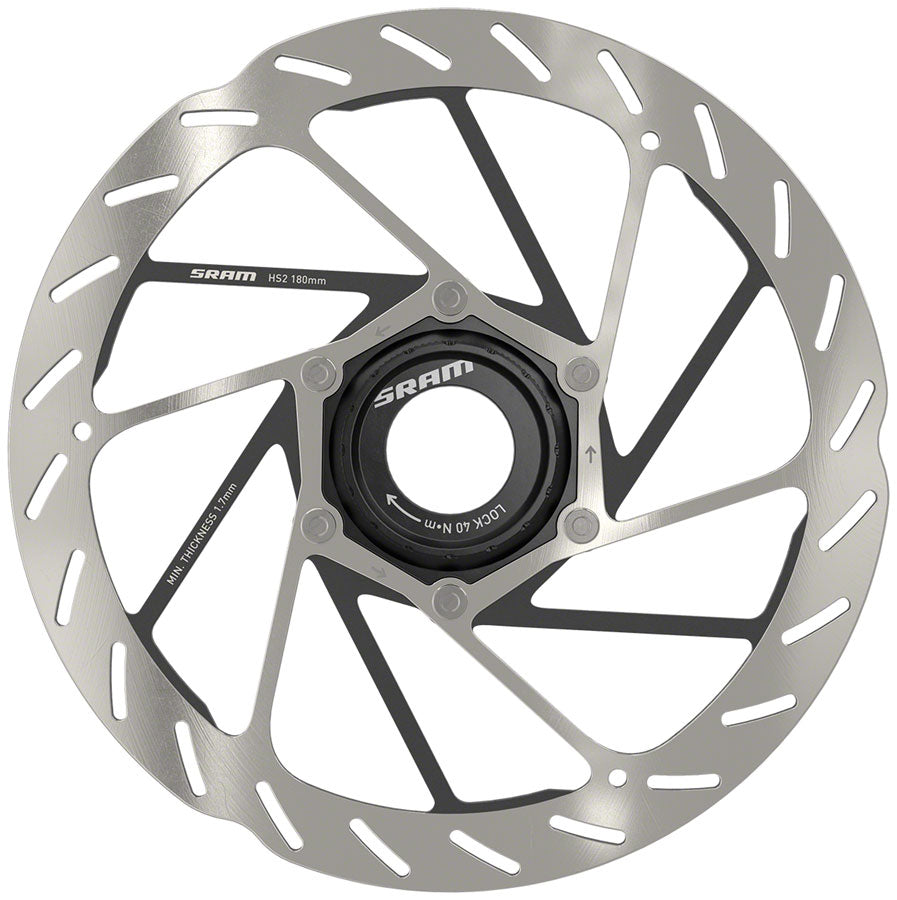 SRAM HS2 Disc Brake Rotor - 180mm Center Lock Silver/Black