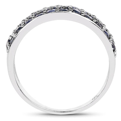1.70 Carat Genuine Blue Sapphire Sterling Silver Ring