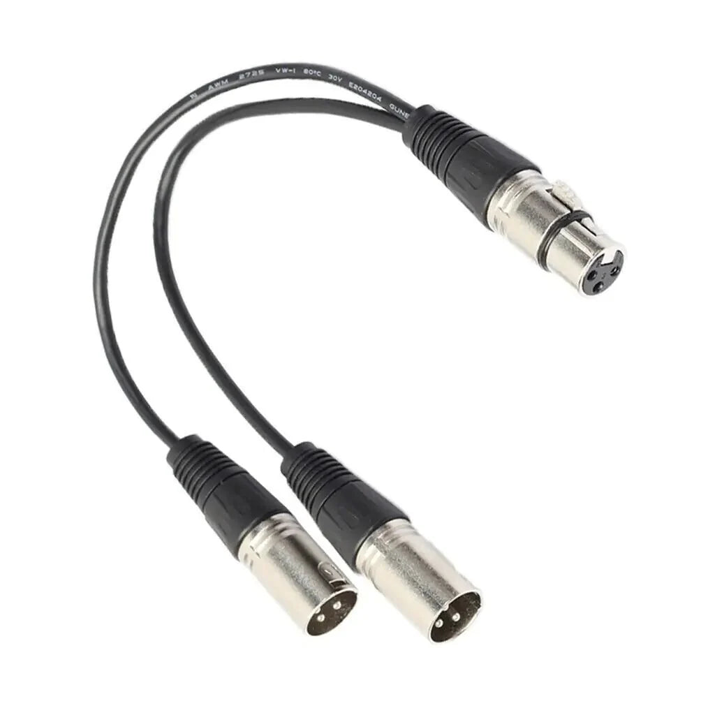 Adaptateur de câble Y 3 broches XLR femelle vers double mâle
