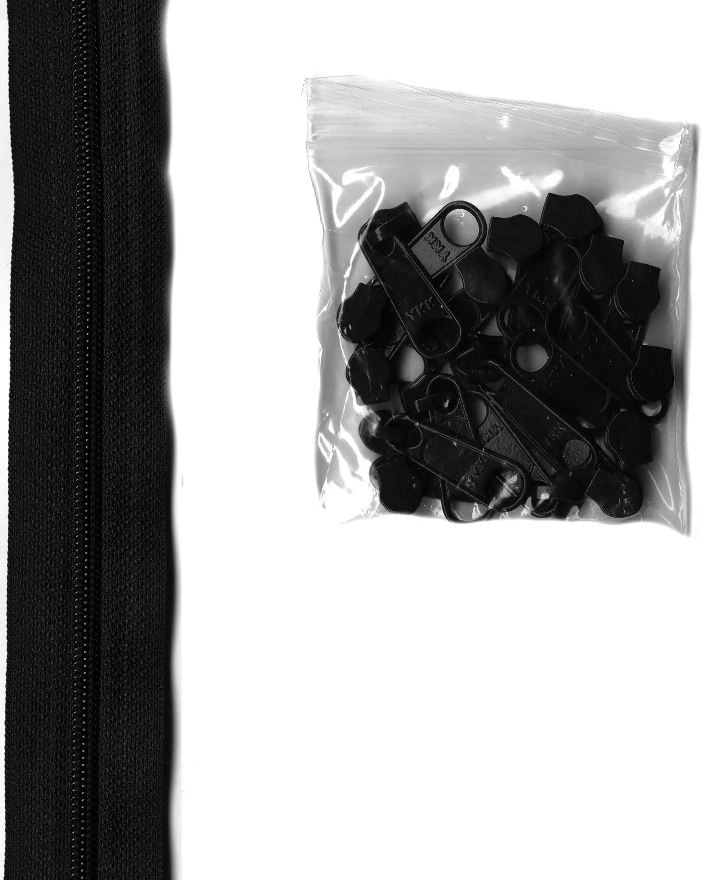 4 Yards de chaîne de fermeture éclair 16mm #4.5 avec 16 tirages extra-larges - Noir