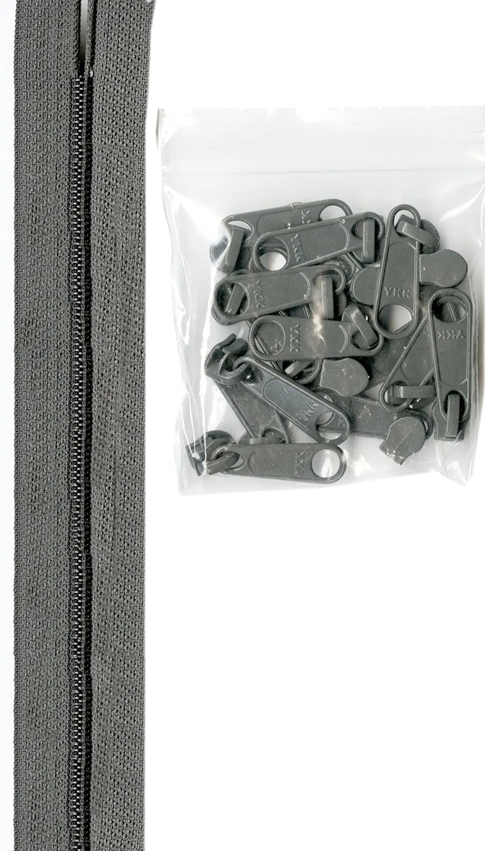 4 Yards de chaîne de fermeture éclair 16 mm #4.5 avec 16 tirettes en pewter