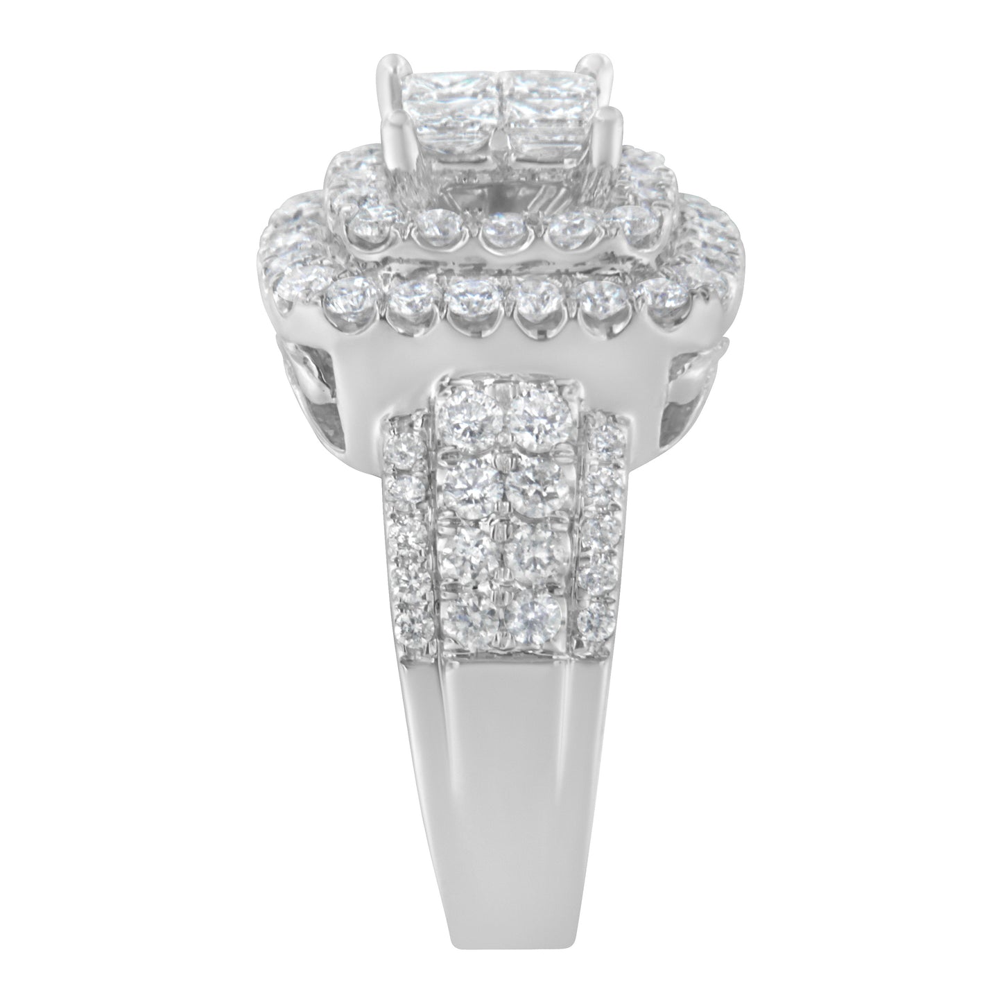 14KT White Gold Diamond Engagement Ring - 2 1/4 cttw