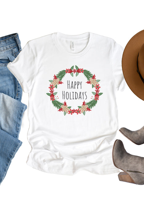 Happy Holidays Wreath T-Shirt