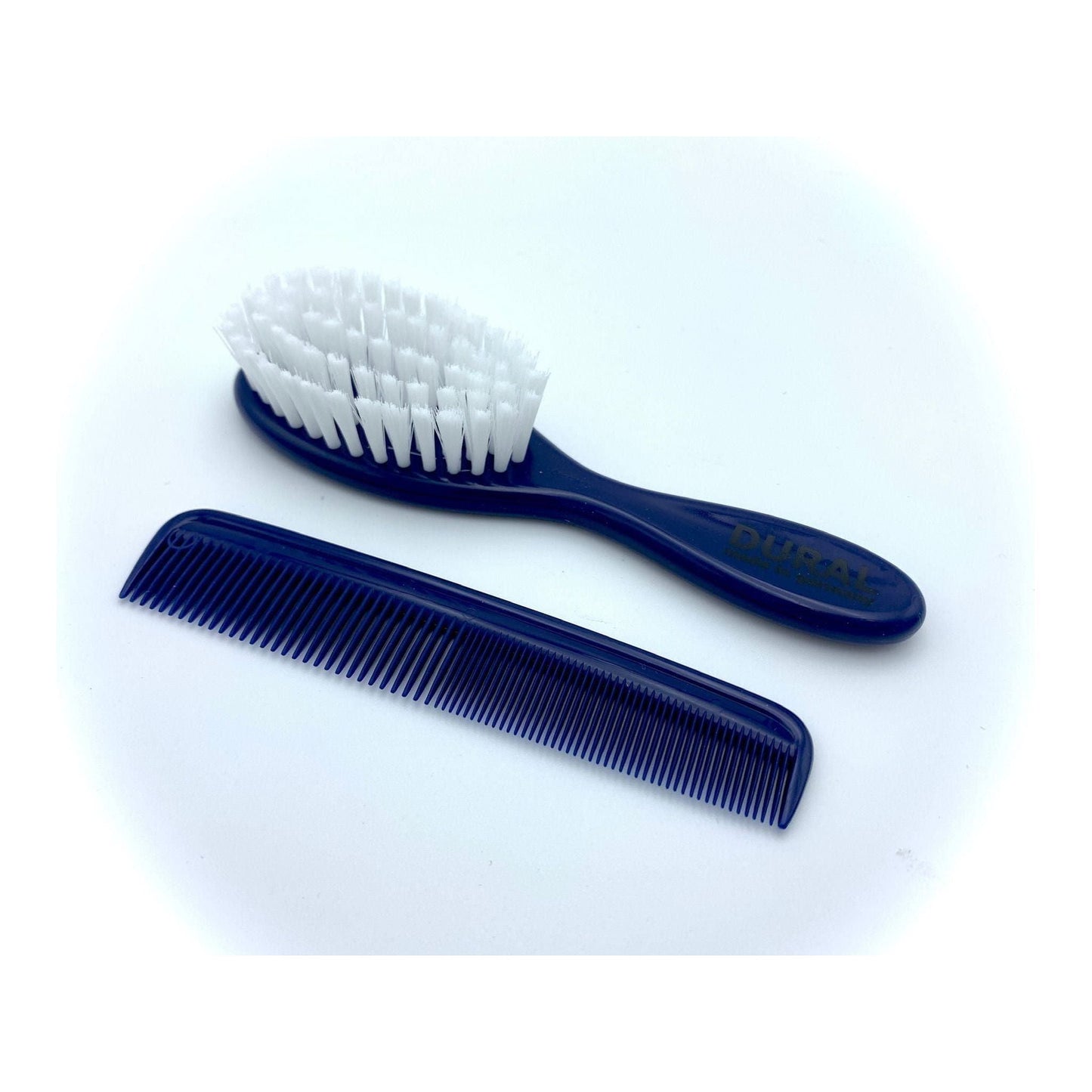 Ensemble de brosses pour bébé Dural - 5 rangées de poils en nylon en bleu
