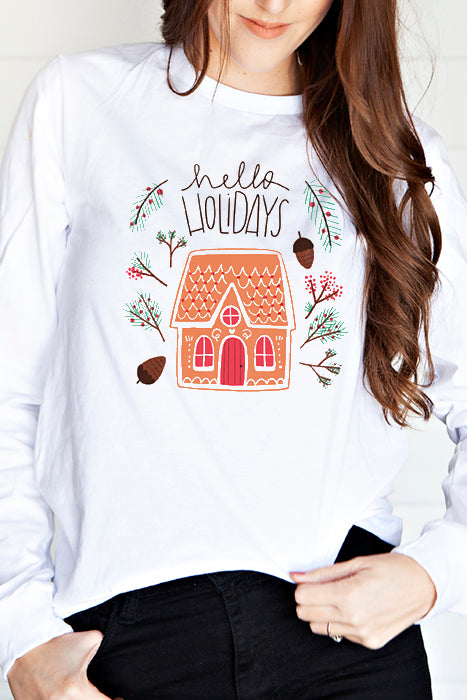 Hello Holidays Long Sleeve Tee