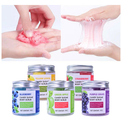 Crème gommante Candy brossée - Gommage au sel de bain parfumé aux fruits
