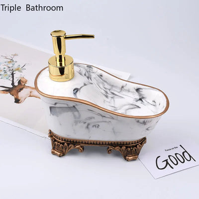 European Liquid Soap Bottle Resin Bathtub Shape Bathroom Sanitizer Bottles Shampoo Shower Gel Wristband Dispenser Accessories - Korvel