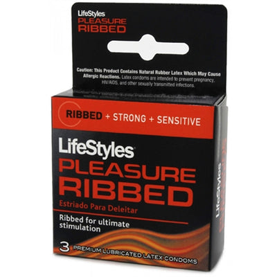 LifeStyles Ribbed Pleasure Condoms - Lubricated Latex