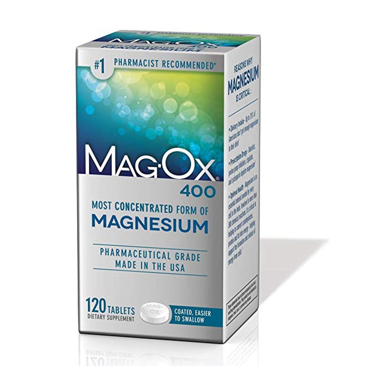 Suplemento de Magnesio Mag-Ox 400 – Alta Potencia 400mg, 120 Tabletas