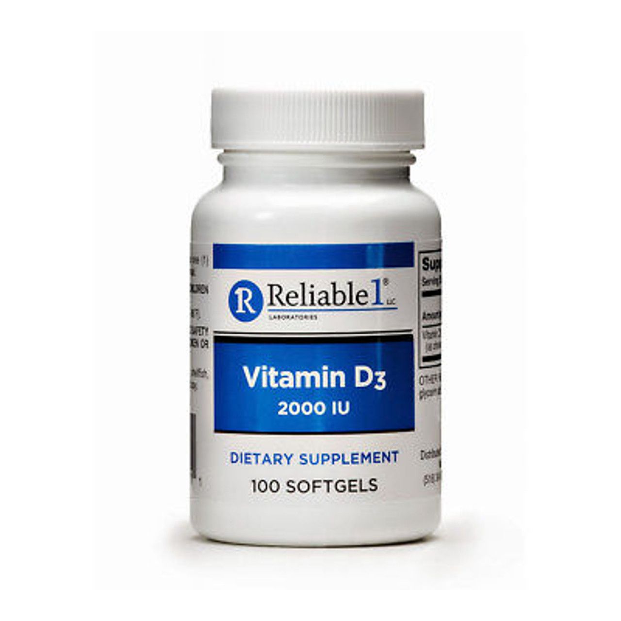 Reliable 1 Laboratories Vitamin D3 2000 IU Softgels