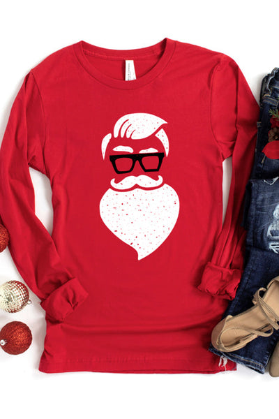 Santa Face Long Sleeve T-Shirt