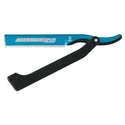 Dovo Blue Shavette Satin Finish Straight Razor with Red Holder