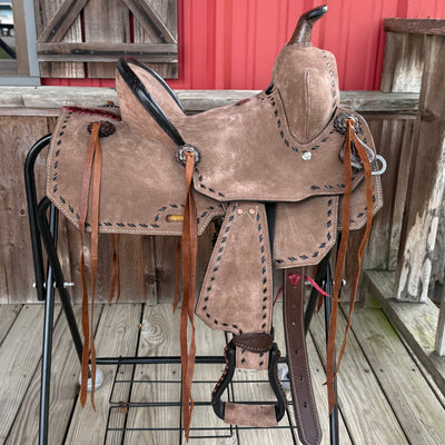 12" Kids Double T Pony Saddle - Chocolate & Black - Korvel