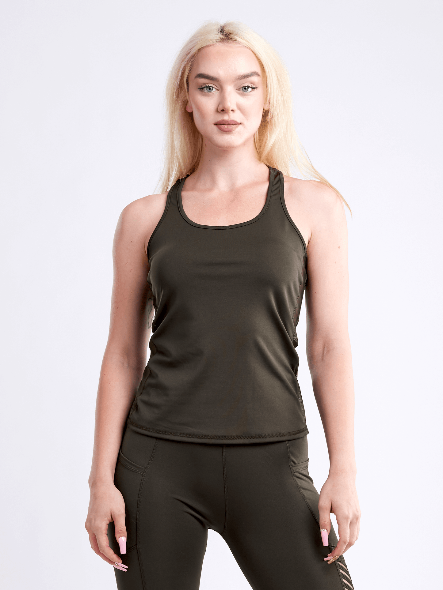 JupiterGear Women's Long Sports Tank Top with Mesh Panels