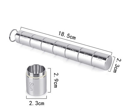 Sealed Waterproof 7 Days Split Aluminum Alloy Metal Medicine Box - Korvel