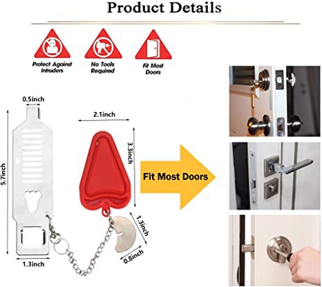Travel Anti-Theft Door Block Portable Lock Top Door Lock Door Lock Portable Door Lock - Korvel