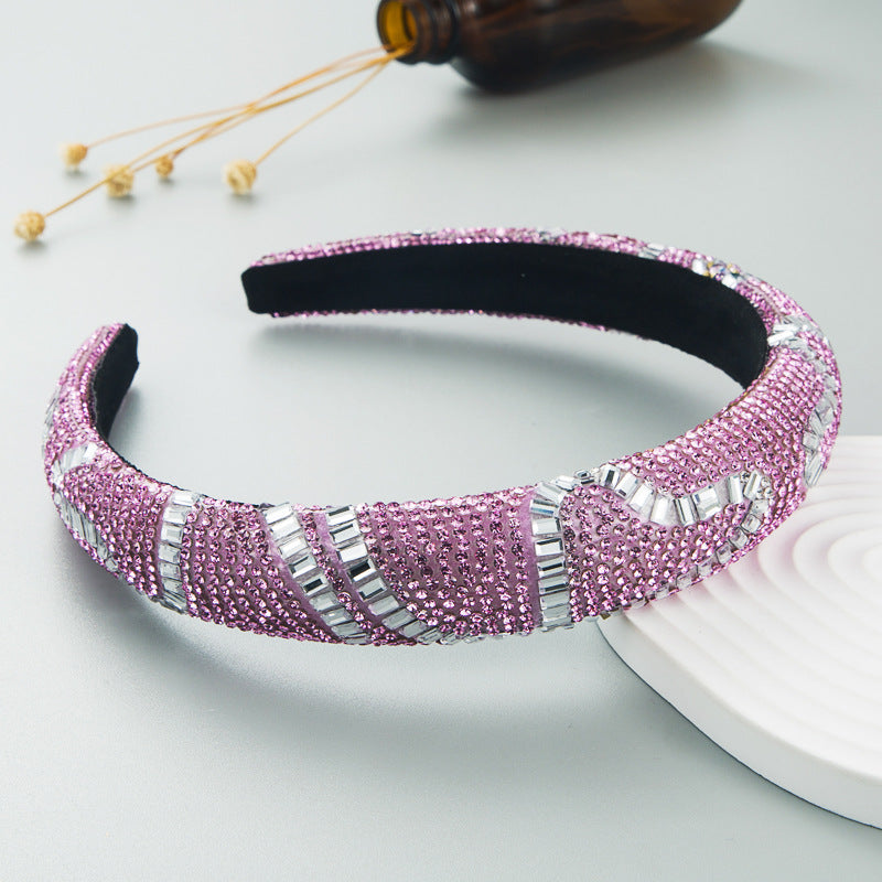 Hair Hoop Fashion New Design Shiny Gypsophila Thin Sponge Headband Korean High-End High-Skull Top Hair Accessories - Korvel