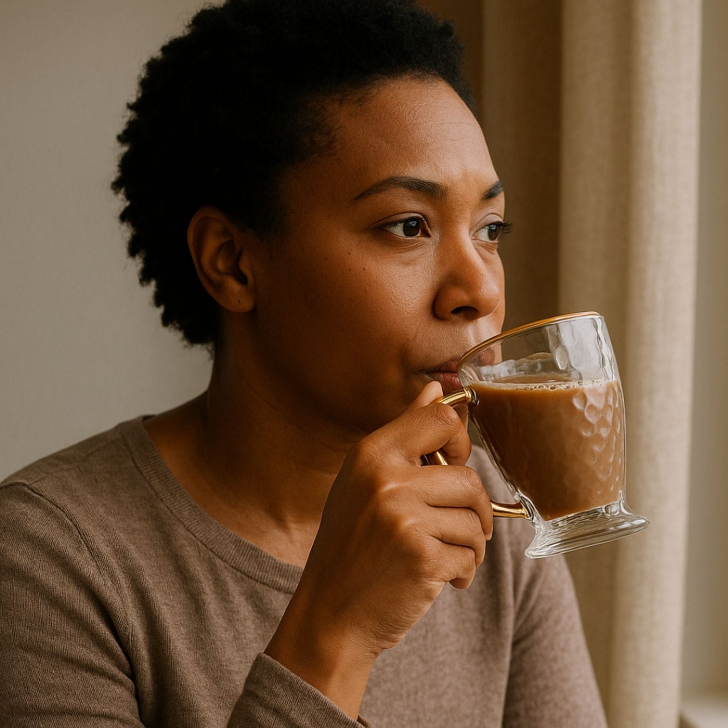 Elegant Insulated Hammered Glass Coffee Mugs - Korvel