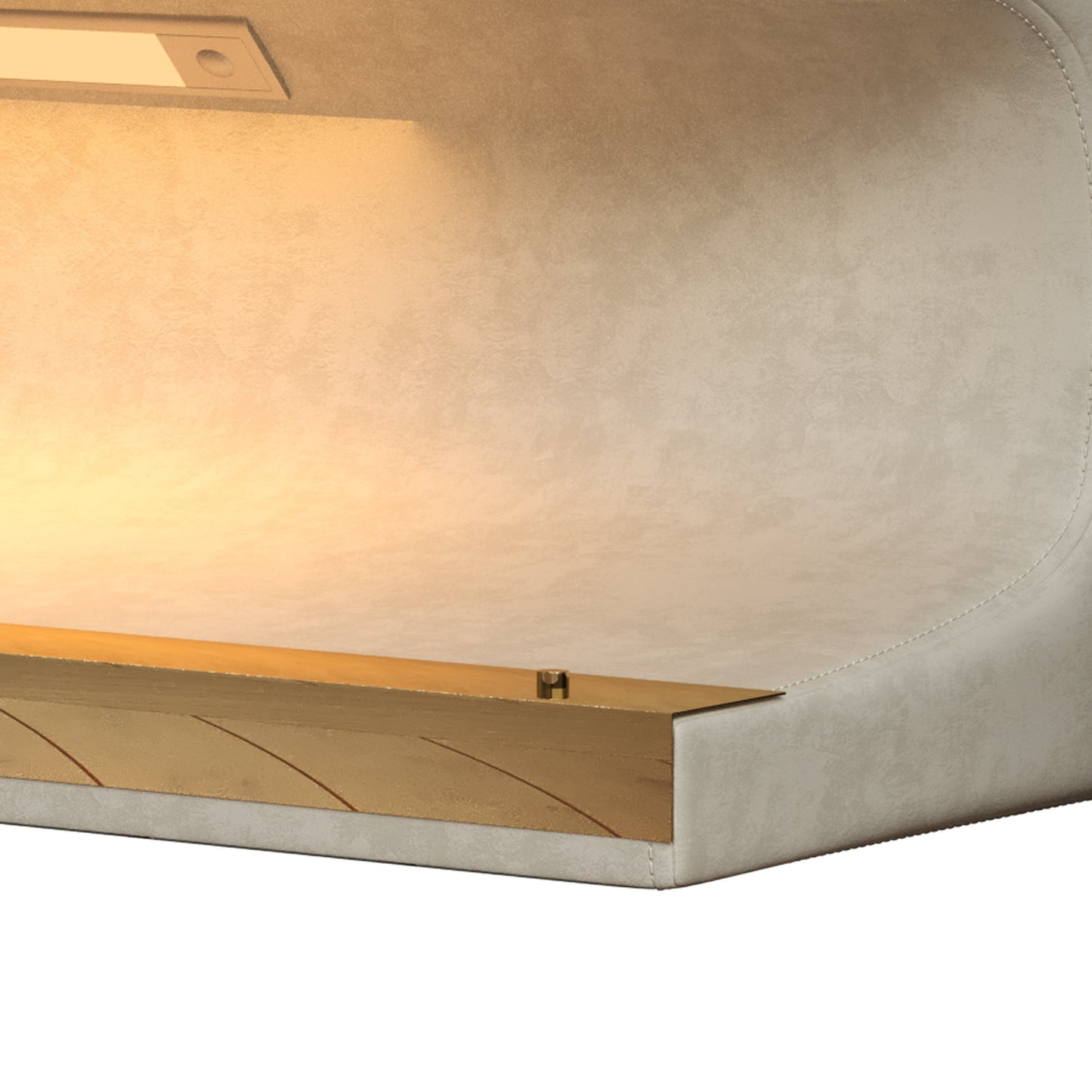Entryway Bench Leather Upholstered Ottoman with LED sensor light for living room ,bedroom,end of bed ,Beige - Korvel