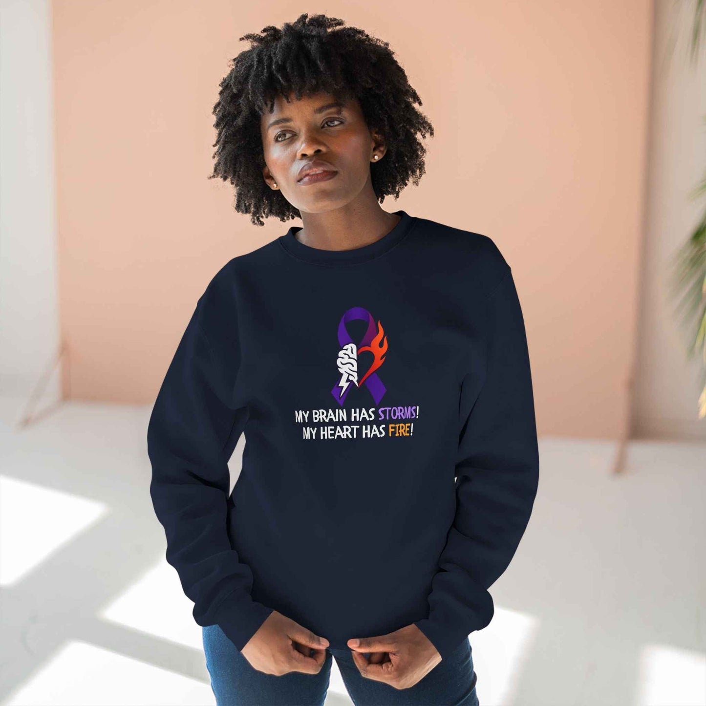 Epilepsy Awareness Unisex Sweatshirt - Brain Storms & Heart Fire
