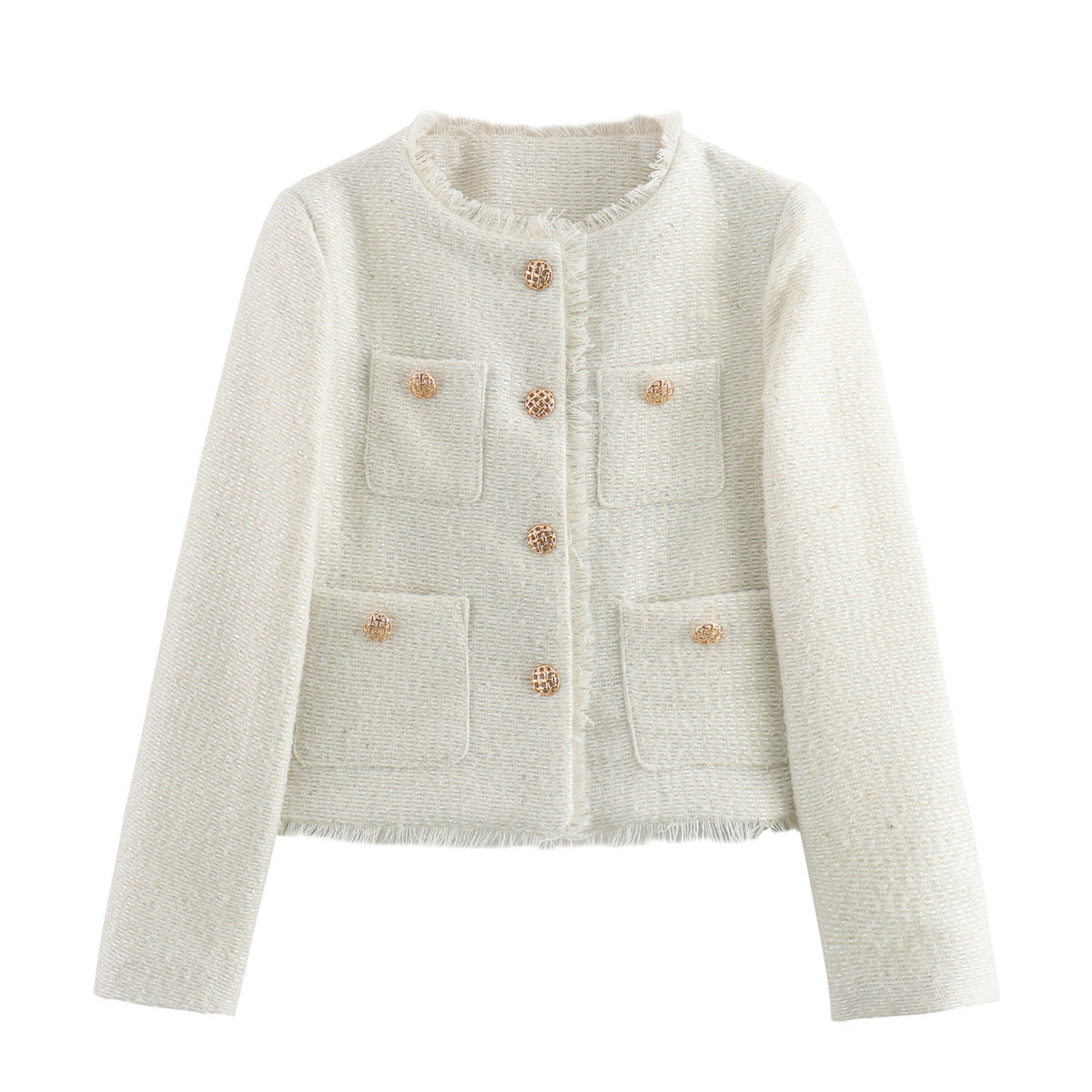 Women's Fashion Woolen Solid Color Casual Short Coat