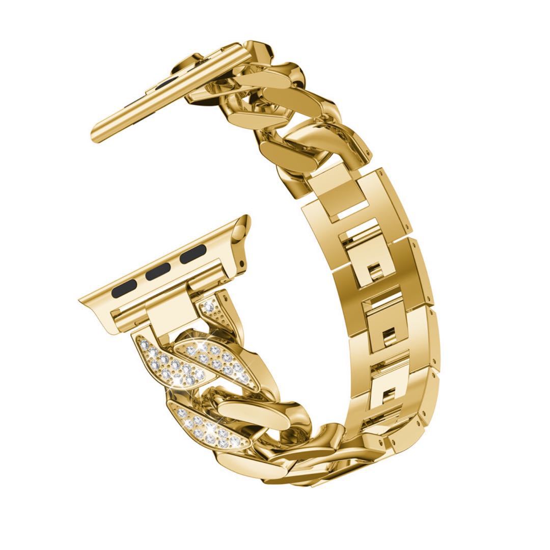 Suitable For Samsung Huawei 22mm Watch With Apple 7654321 Generation SE Single Row Diamond-Encrusted Denim Chain Alloy Wristband - Korvel