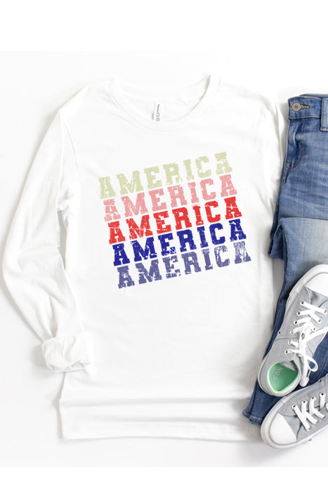 America Long Sleeve Tee - Unisex Fit