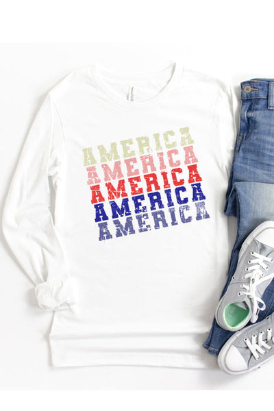America Long Sleeve Tee - Unisex Fit