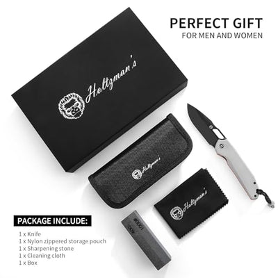 Sentinel Adventure Folding Knife Gift Set - Black Blade with G10 Handle - Korvel