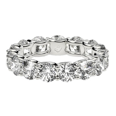 Round Cut Lab Grown Diamond Eternity Ring in 14k White Gold