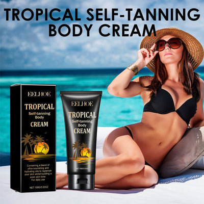 Tropical Self-Tanning Body Cream, Natural Wheatskin Moisturizing And Moisturizing Cream For Tanning And Tanning - Korvel