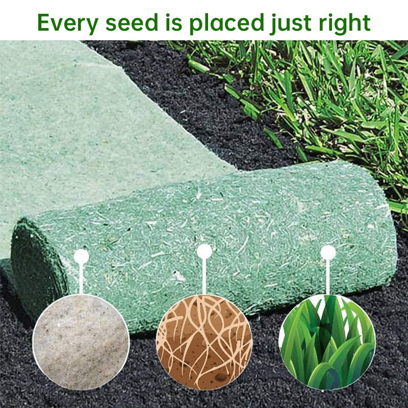 Degradable lawn seedling mat (10×0.7ft) for playgrounds, flower beds, greenhouse landscapes. - Korvel