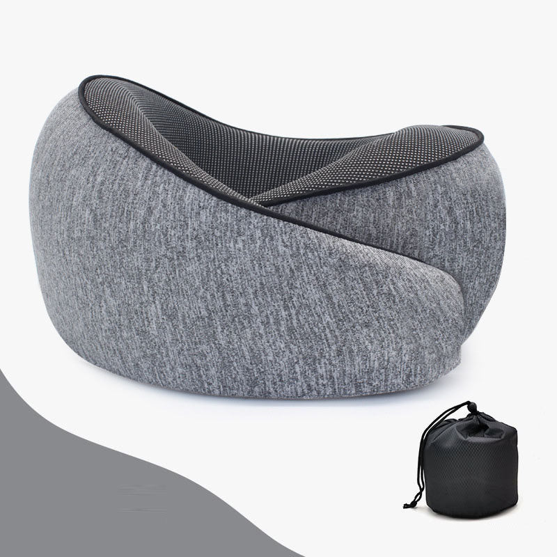 U-shaped memory cotton neck pillow with slow rebound for car travel neck protection - Korvel