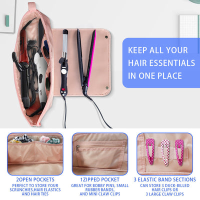 Portable Travel Anti-Scald Hair Curler and Dryer Bag