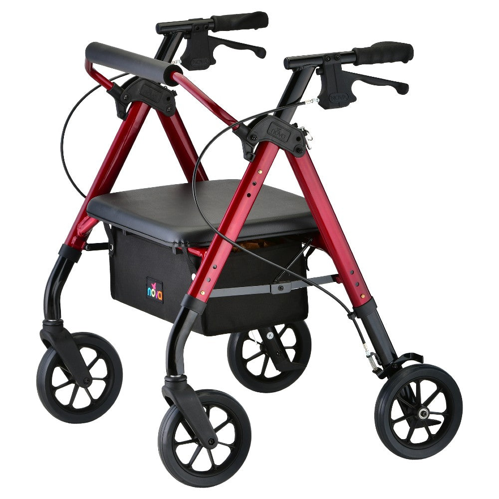 NOVA Star HD Petite Rollator Walker - Red