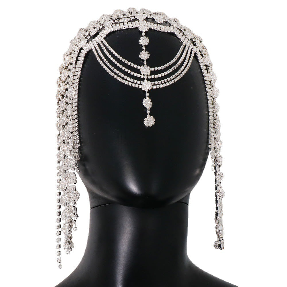 Changliu Su Hair Chain European and American Bohemian Water Diamond Forehead Chain Full of Diamond Headwear Hair chai - Korvel
