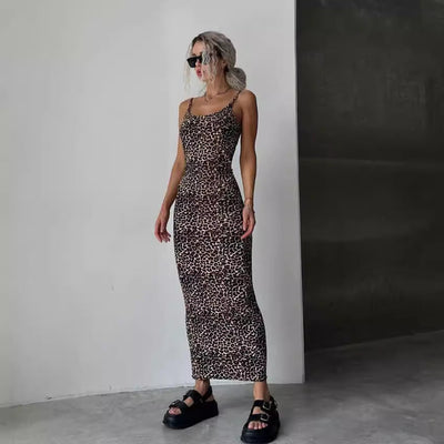 Strap top dress with waist bag and buttocks backless and slimming dress - Korvel