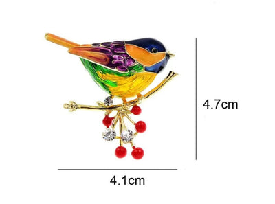 CINDY XIANG Cute Vivid Bird Brooches For Women Winter Animal Design Pin Branch Accessories 3 Colors Available High Quality - Korvel